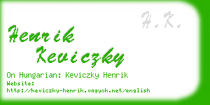 henrik keviczky business card